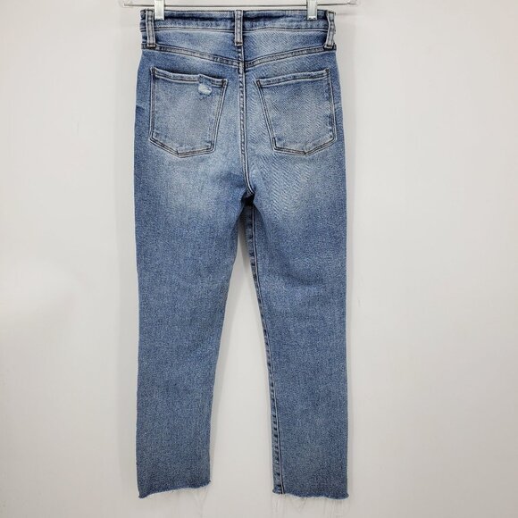 Evereve The Ever Fit High Rise Straight Women's Button Fly Denim Jeans Size 25 - Picture 2 of 11